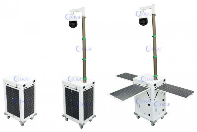 Camera 4G AI Gabinetto di sicurezza mobile alimentato a energia solare per il monitoraggio del cantiere 0