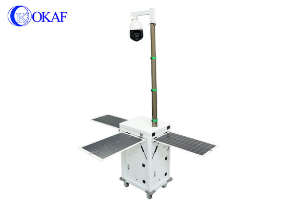 Camera 4G AI Gabinetto di sicurezza mobile alimentato a energia solare per il monitoraggio del cantiere