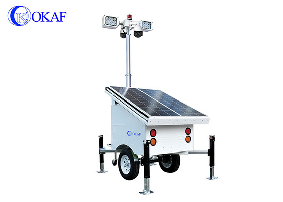 OKAF cantiere di sorveglianza torre di luce 4G 5G Mobile CCTV trailer torre di sicurezza solare fotocamera