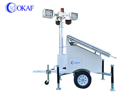 OKAF cantiere di sorveglianza torre di luce 4G 5G Mobile CCTV trailer torre di sicurezza solare fotocamera