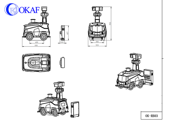 Pattuglia di sicurezza Automatic Recharging Intelligent Robot per grande area fabbrica guardia cancello scuola