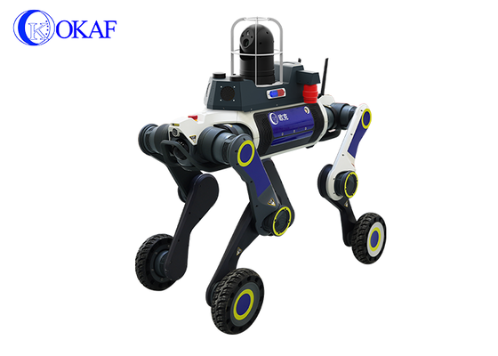 Robot di sicurezza con gambe a ruota Cane Autonomos Patrol Robot quadrupede
